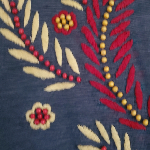 Anne Klein Wool Blend Embroidered Beaded Zip Up Sweater,size Small - Picture 4 of 7